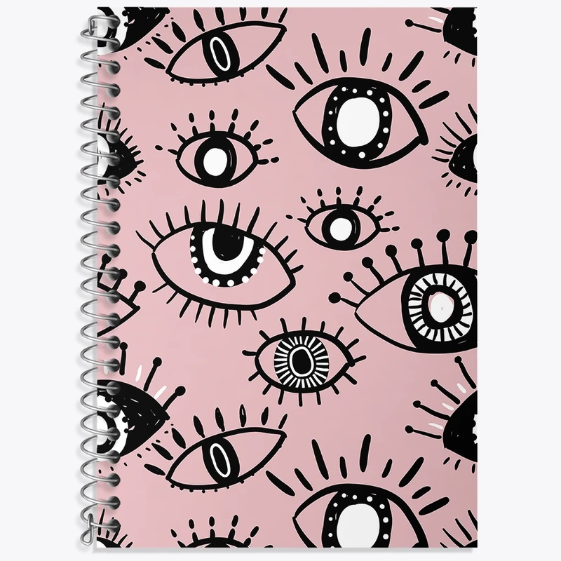 دفتر زبان 50 برگ خندالو مدل دو خط طرح چشم کد N931