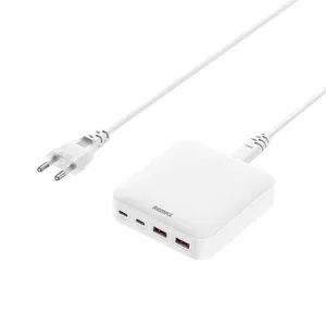 شارژر رومیزی 166 وات ۴ پورت ریمکس مدل RP-U183 به‌همراه کابل برق