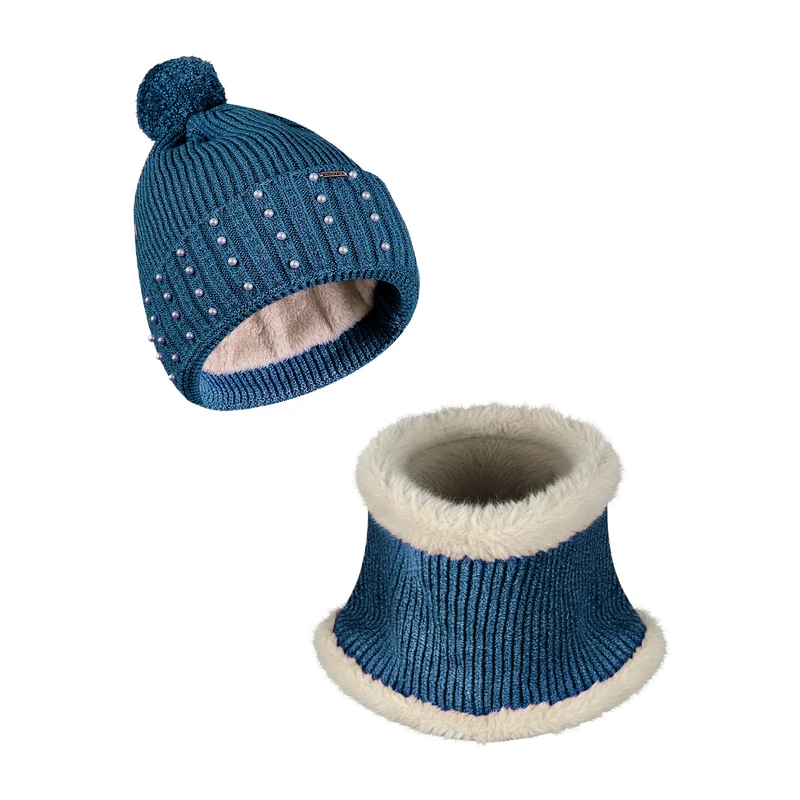 ست کلاه و شال گردن بافتنی زنانه سیلکا مدل Rima2