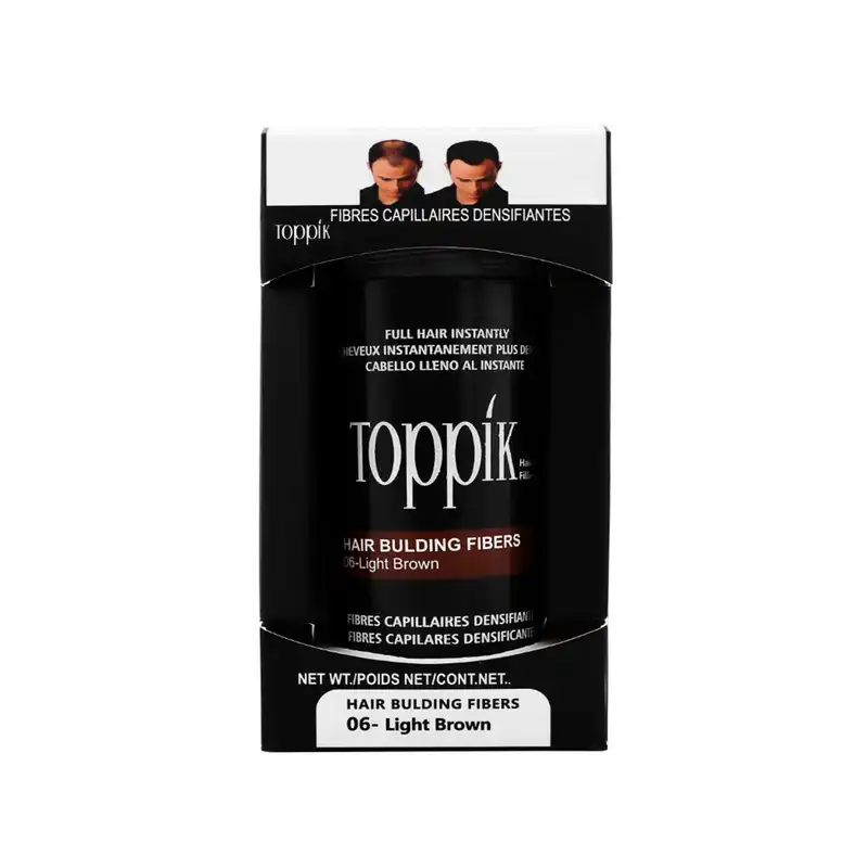 پودر پرپشت کننده مو تاپیک هیر فیلر کد 06 وزن 50 گرم رنگ قهوه ای روشن