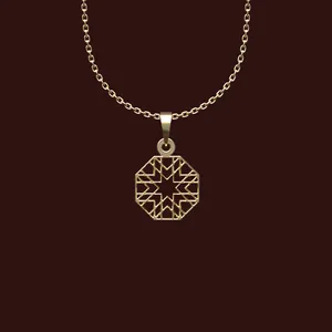 گردنبند طلا 18 عیار زنانه مدوپد مدل هندسی کد W2-1-1225