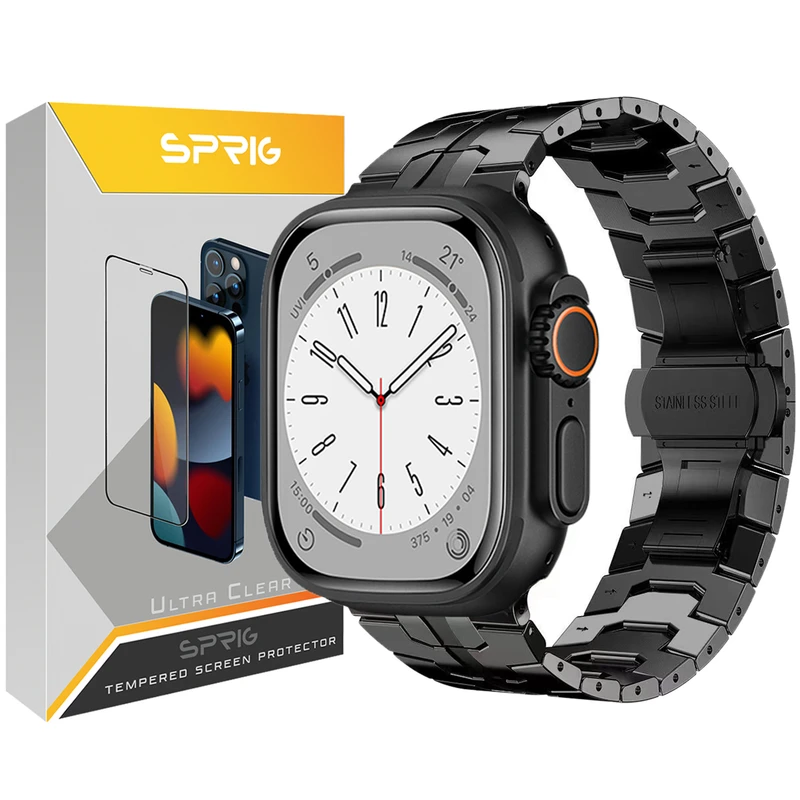 بند استیل اسپریگ مدل Iron man مناسب برای اپل واچ سایز 42 / 44 / 45 / 49 میلی متری