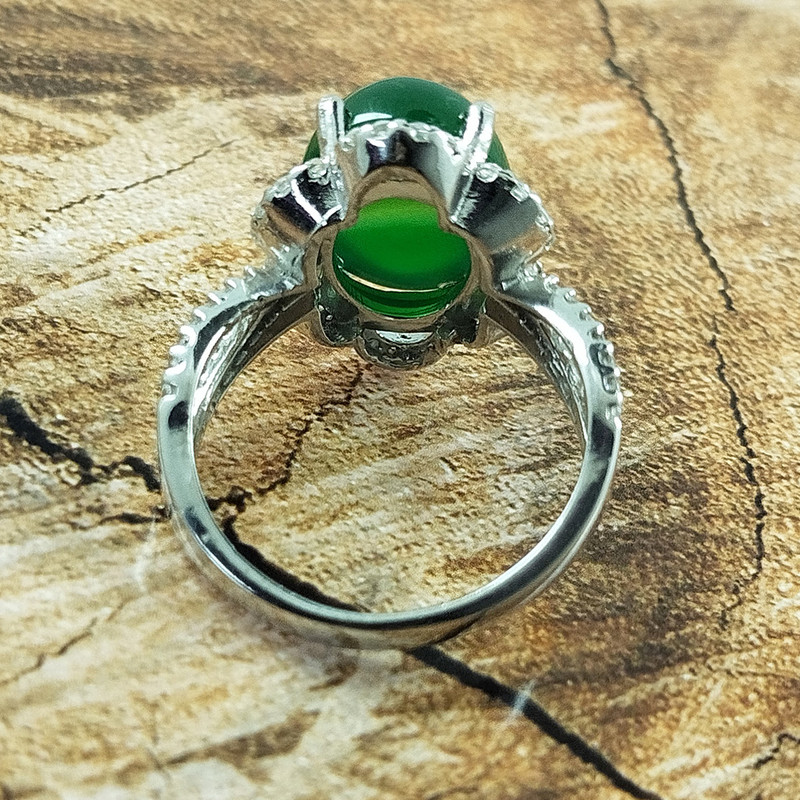 انگشتر نقره زنانه سلین کالا مدل عقیق یشم کد 58