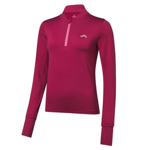 تی شرت  ورزشی آستین بلند زنانه مدل نیم زیپ کد 20918610