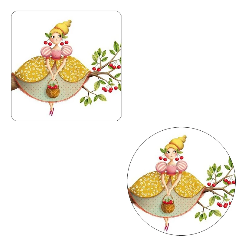 مگنت طرح دختری با گوشواره های گیلاسی کد M1 به همراه زیر لیوانی