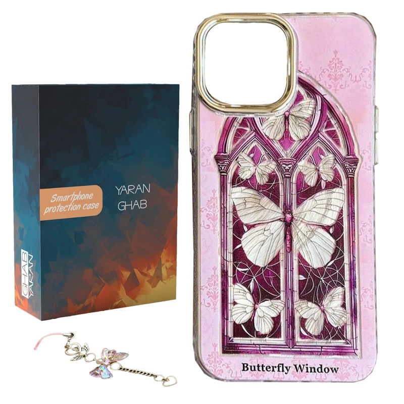 کاور یاران  قاب مدل Butterfly مناسب برای گوشی موبایل اپل iPhone 14 Pro به همراه بند