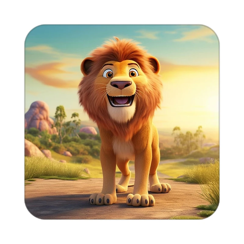 زیر لیوانی کاکتی طرح شیر مدل mp23446