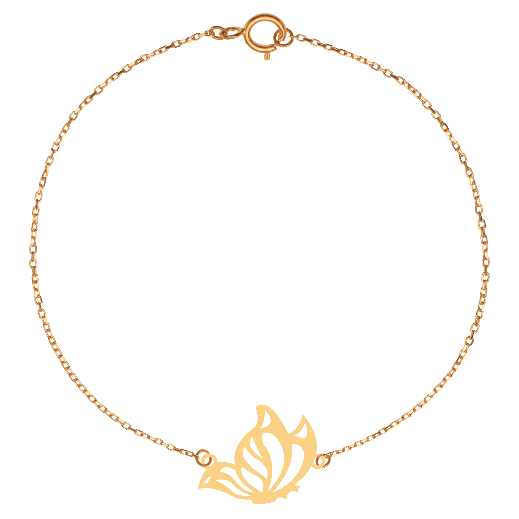 دستبند طلا 18 عیار زنانه کرابو طرح پروانه مدل Kr102019