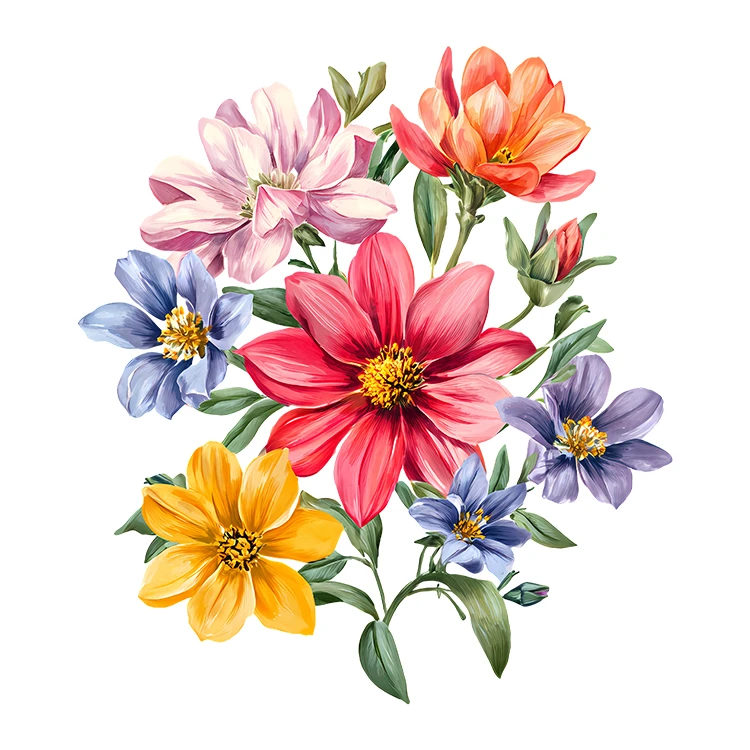 استیکر پارچه و لباس پاد آفرین مدل کارتونی طرح گل کد S6048