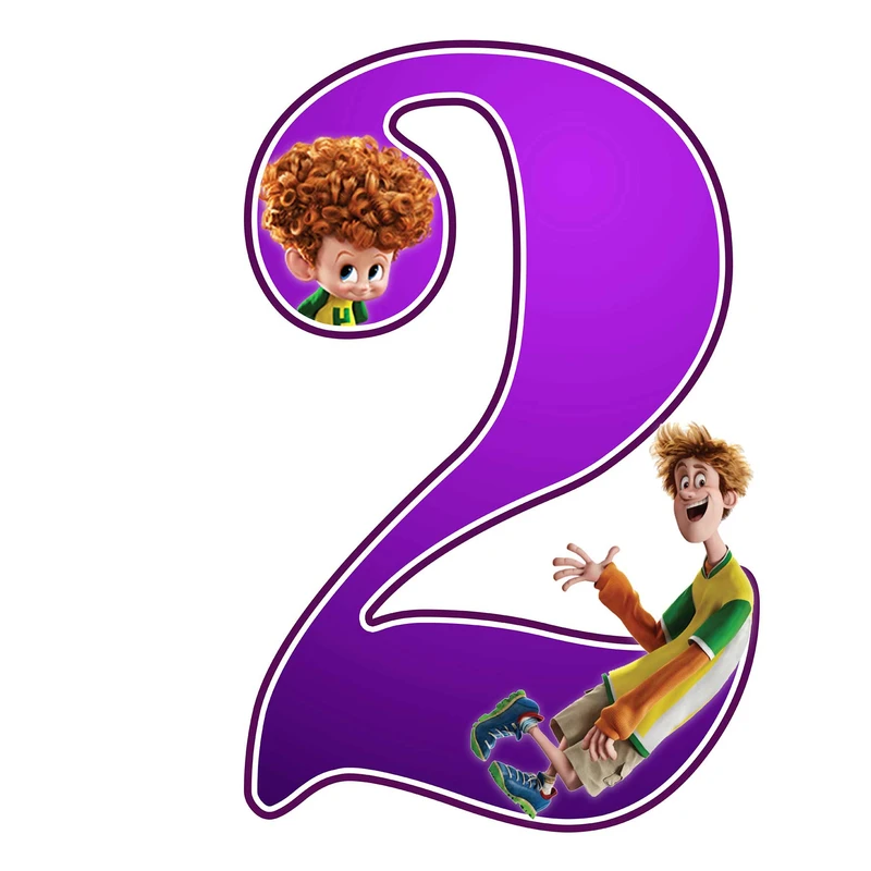 استند رومیزی تولد مدل عدد 2 طرح هتل ترانسیلوانیا کد 852