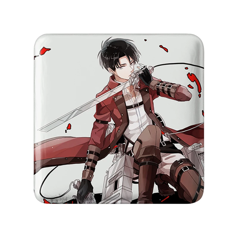 مگنت خندالو طرح لیوای انیمه اتک آن تایتان Attack on Titan  مدل مربعی کد 18541