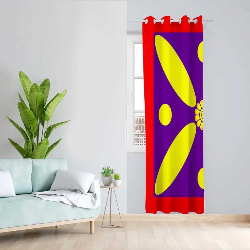 پرده طرح گل مدل مخمل پانچی کد 1698 z سایز 140x200 سانتی متر