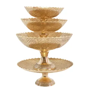 میوه خوری برنجی مدل پایه دار چایکا کد 9990 بسته 4 عددی