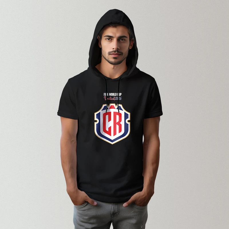 تی شرت کلاه دار مردانه مدل جام جهانی 2026 طرح تیم کاستاریکا