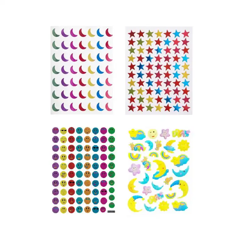 برچسب طرح ماه و ستاره و ایموجی کد 007 مدل بسته 8 عددی