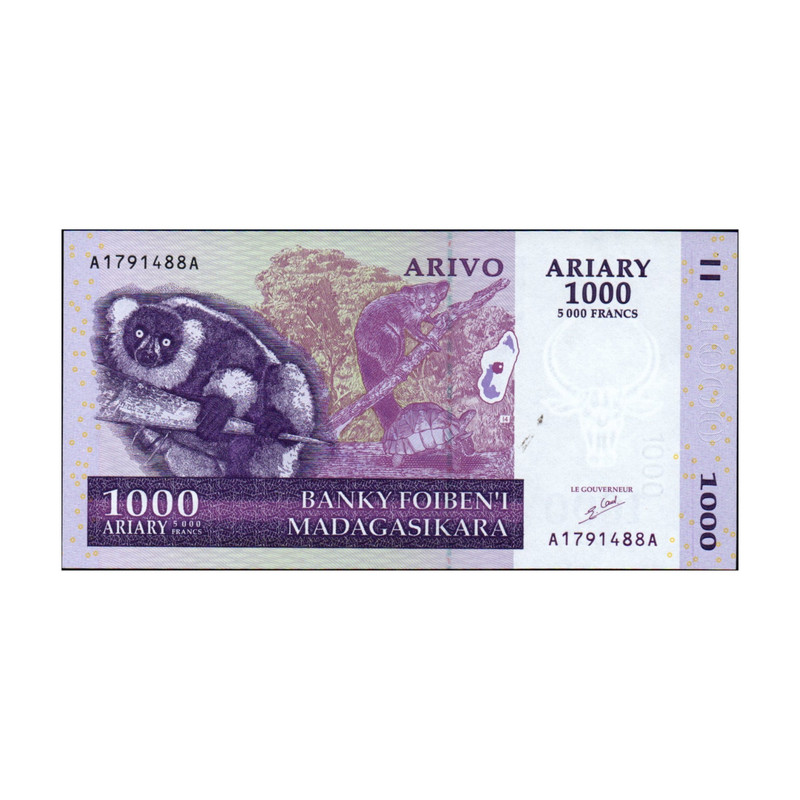 اسکناس تزئینی طرح کشور ماداگاسکار مدل 1000 آریاری