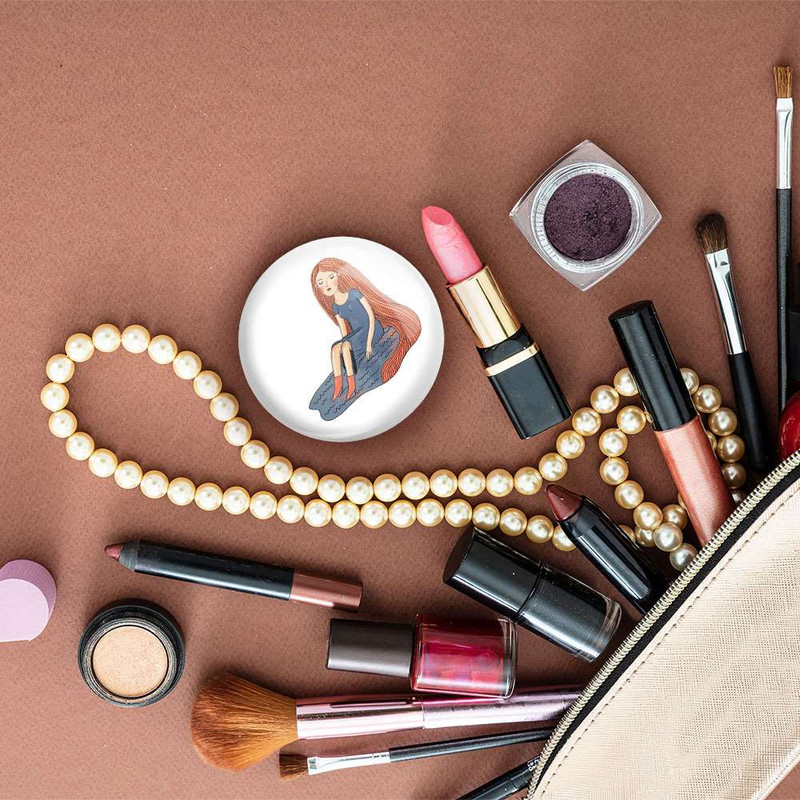 آینه جیبی خندالو مدل دختر  کد 5540