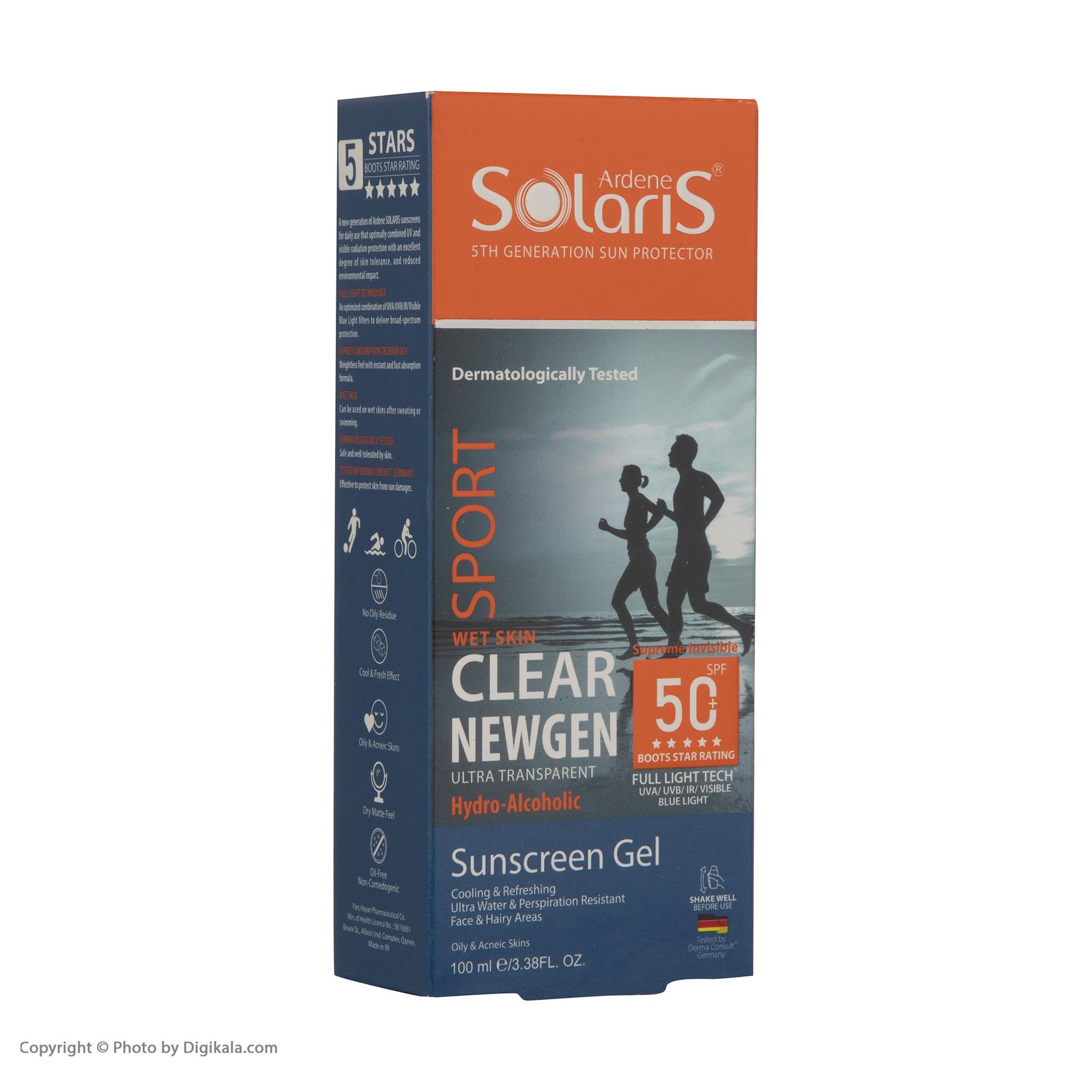 ژل ضد آفتاب بی رنگ آردن سولاریس SPF50 مدل Clear Newgen مناسب پوست های چرب حجم 100 میلی لیتر -  - 6