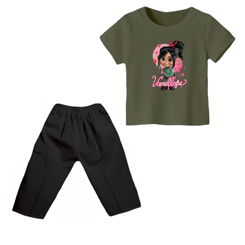 ست تی شرت و شلوارک دخترانه کد 14