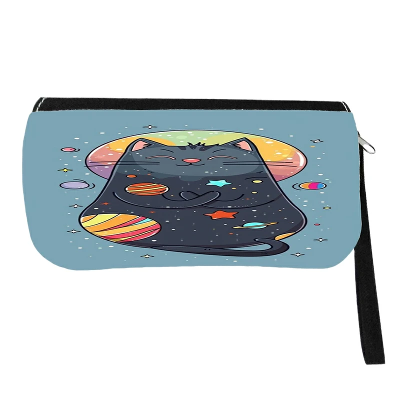 جامدادی مدل فانتزی طرح گربه کیوت و کهکشانی بامزه کد 01151