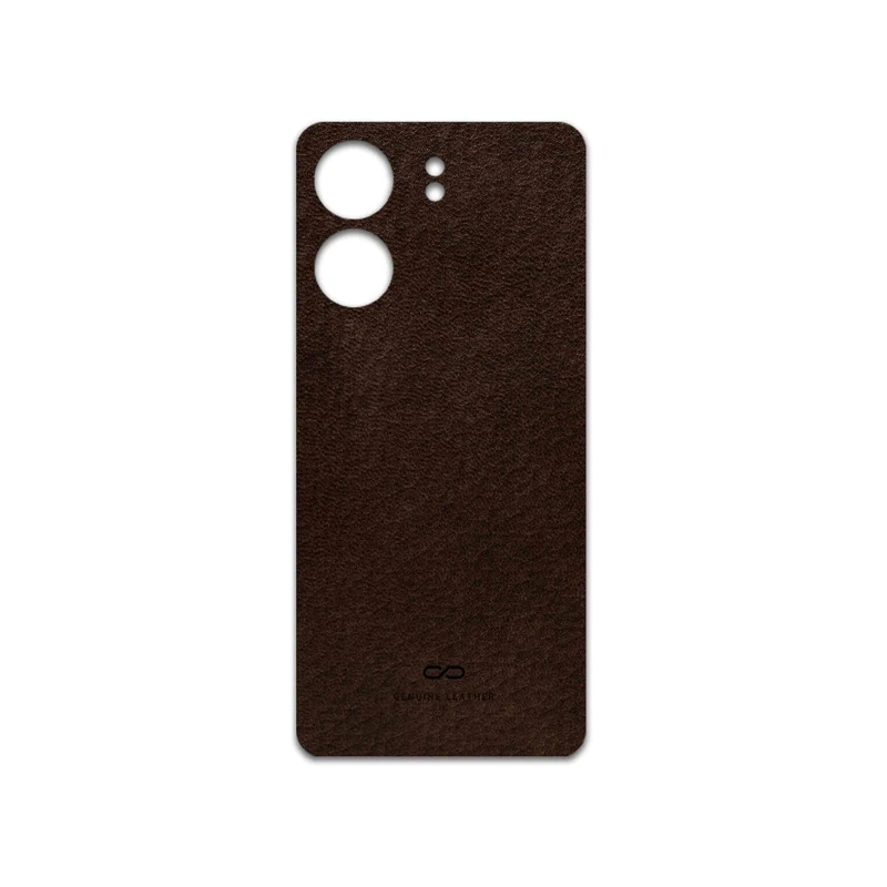 برچسب پوششی ماهوت مدل Dark-Brown-Leather مناسب برای گوشی موبایل شیائومی Redmi 13C
