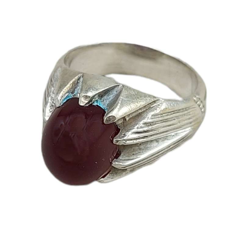 انگشتر نقره مردانه مدل عقیق خراسان