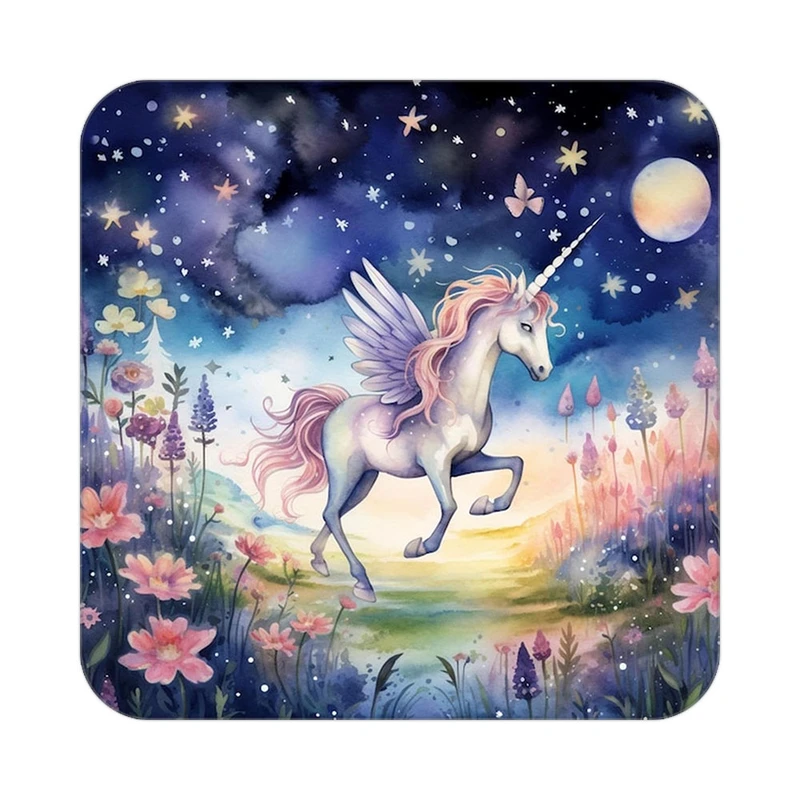 زیر لیوانی کاکتی طرح اسب تک شاخ و یونیکورن مدل mp31743