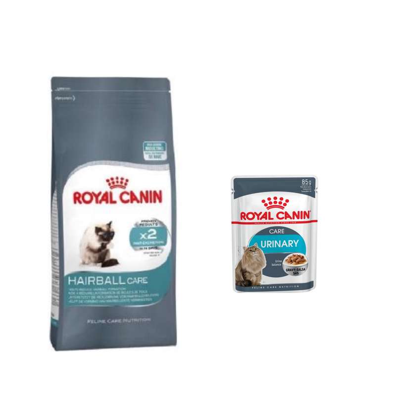 غذای خشک و پوچ گربه  رویال کنین مدل hairball care وزن 2 کیلوگرم