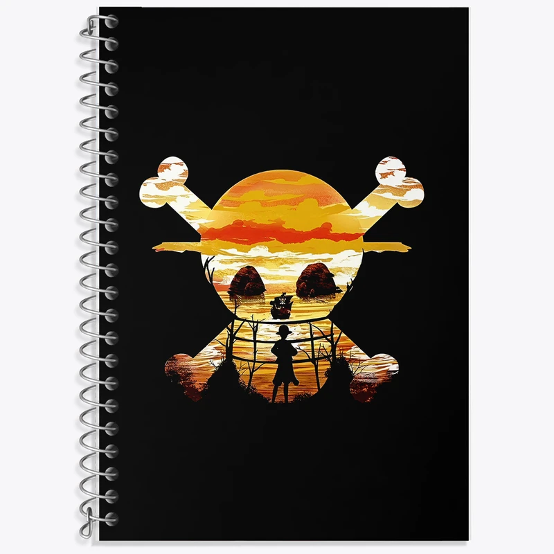 دفتر زبان 50 برگ خندالو مدل دو خط طرح انیمه وان پیس (One Piece) کد F5588