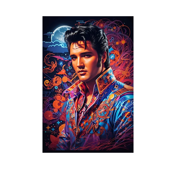 استیکر پارچه و لباس پاد آفرین مدل الویس پریسلی خواننده کد 4378