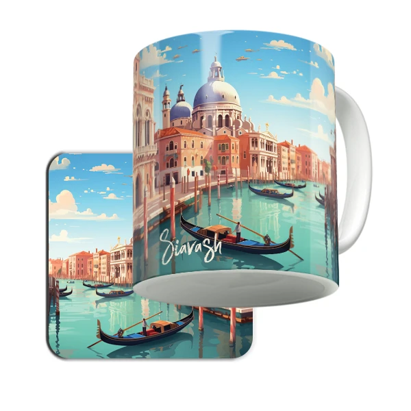 ماگ لاژید مدل اسم سیاوش کد VNZ به همراه زیرلیوانی