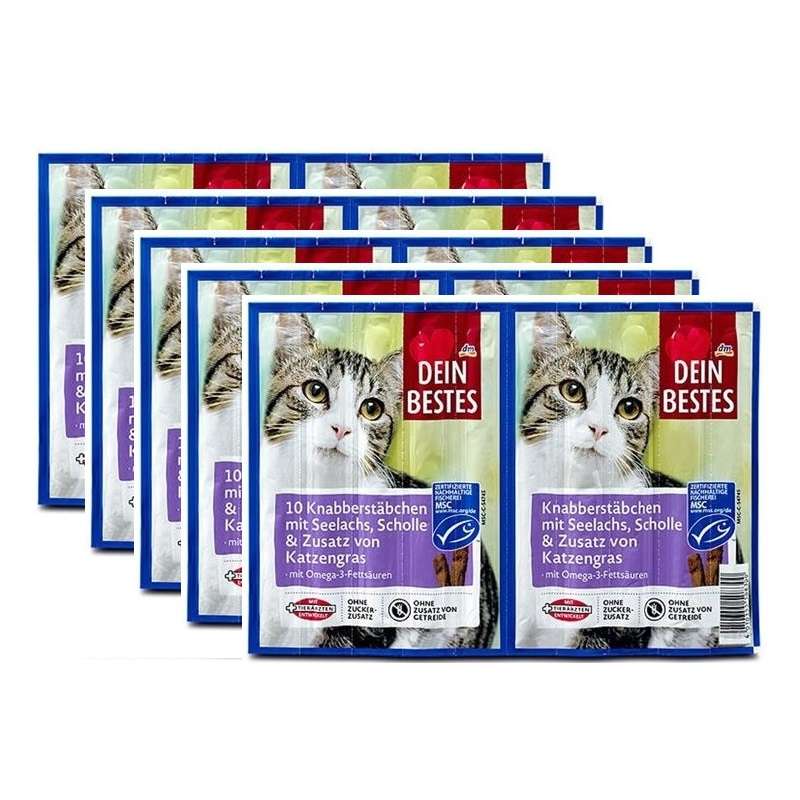 تشویقی گربه دین بستس مدل 01 ماهی سالمون وزن 300 گرم بسته 50 عددی