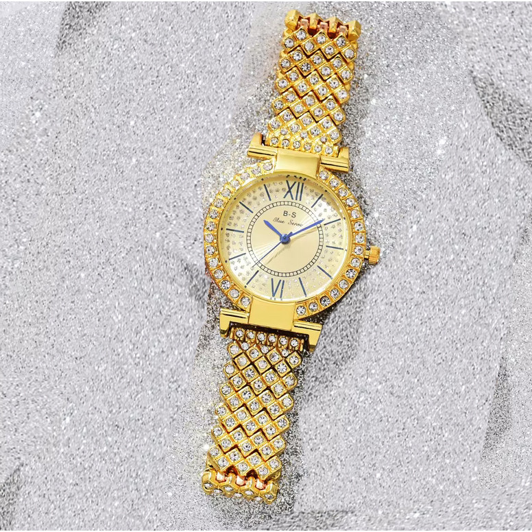 ساعت مچی عقربه ای زنانه مدل فول نگین کد ghabu-1