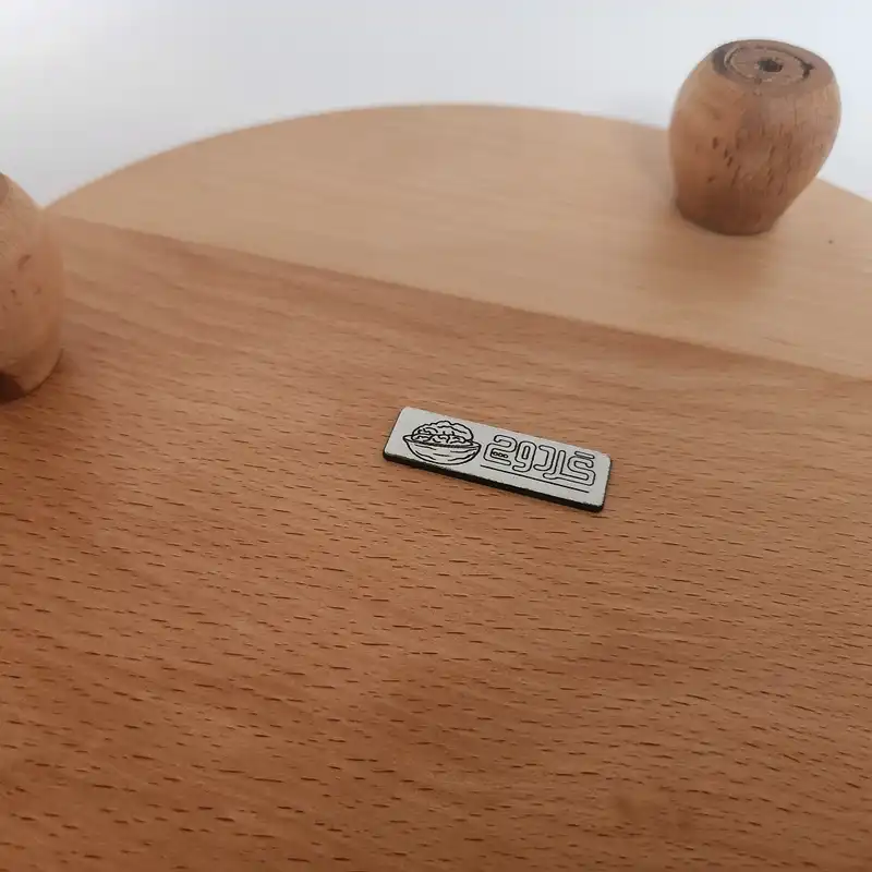 سینی چوبی گردوچ مدل گرد سه پایه کد LT - 1010