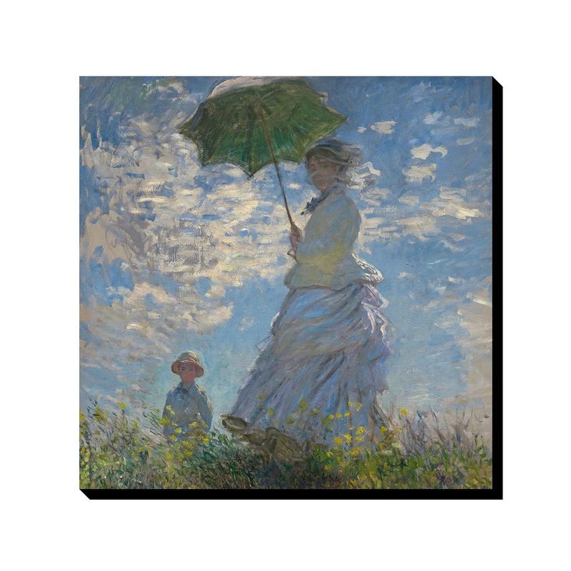 تابلو ترمه طراحان ایده طرح زنی با یک چت آفتابی از مونه کد art0187