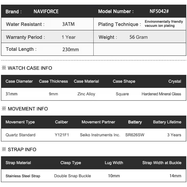 ساعت مچی عقربه ای زنانه نیوی فورس مدل NF5042SRGS