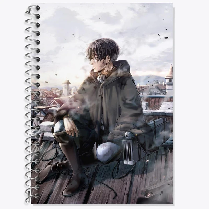 دفتر زبان 50 برگ خندالو مدل دو خط طرح لیوای انیمه اتک آف تایتان Attack on Titan کد 18514
