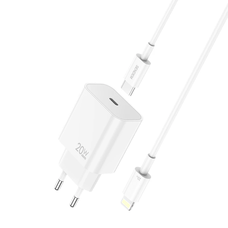 شارژر دیواری 20 وات سندم مدل IPHONE X به همراه کابل لایتنینگ شارژر دیواری 20 وات سندم مدل IPHONE X به همراه کابل لایتنینگ