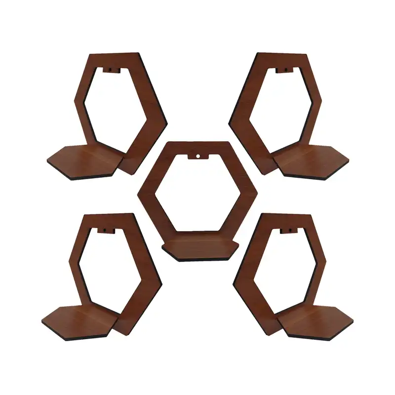 شلف دیواری فروردین مدل شش ضلعی بسته 5 عددی