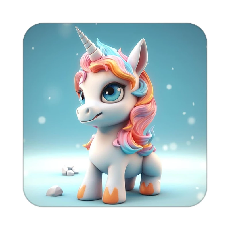 زیر لیوانی کاکتی طرح اسب تک شاخ و یونیکورن مدل mp29145