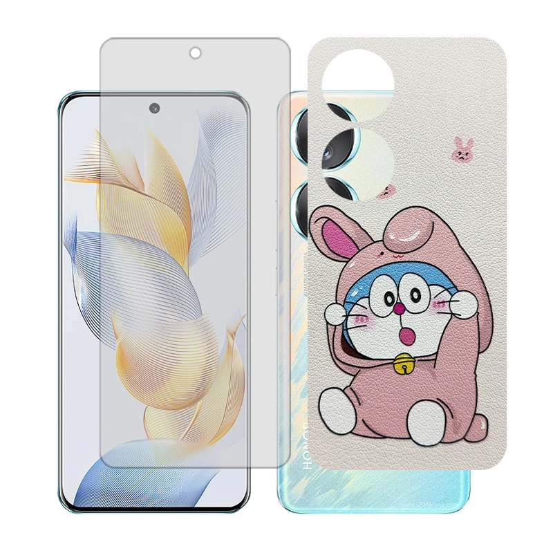 محافظ صفحه نمایش شفاف گلس مدل Together مناسب برای گوشی موبایل آنر 90 به همراه برچسب پوششی پشت گوشی