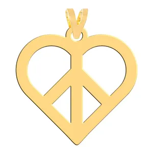 آویز گردنبند طلا 18 عیار زنانه فرشته مدل قلب و صلح WNL-000345