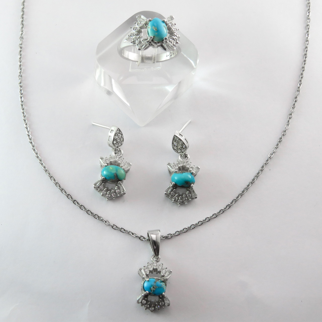 نیم ست نقره زنانه کد AV025-1