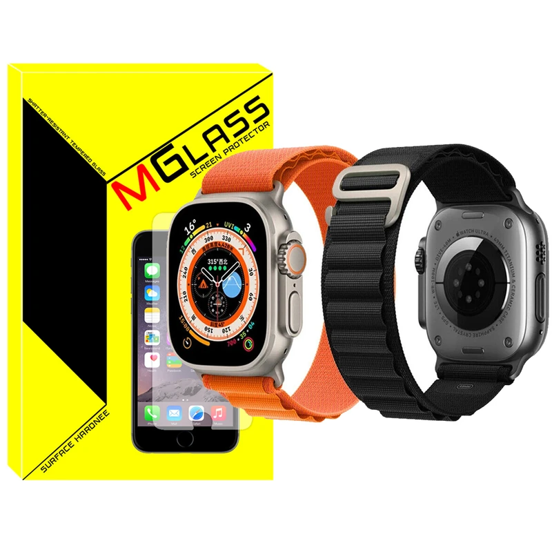 بند ام‌گلس مدل Alpine Various Color مناسب برای اپل واچ 42 / 44 / 45 / 49 میلی متر مجموعه دو عددی