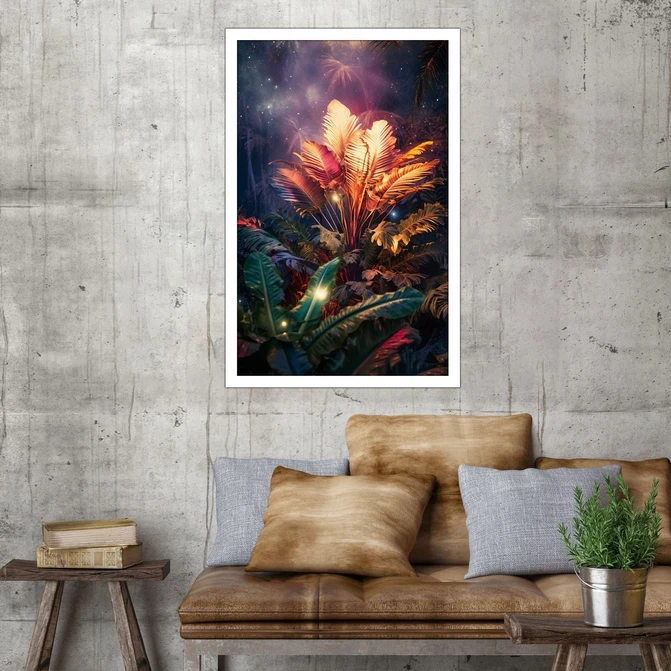 تابلو نوری بکلیت طرح منظره طبیعت و برگ مدل W-MID-18252