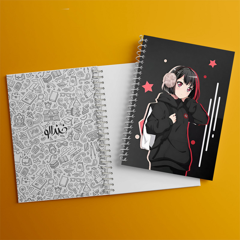 دفتر مشق 100 برگ خندالو طرح دختر انیمه ای کد N3394