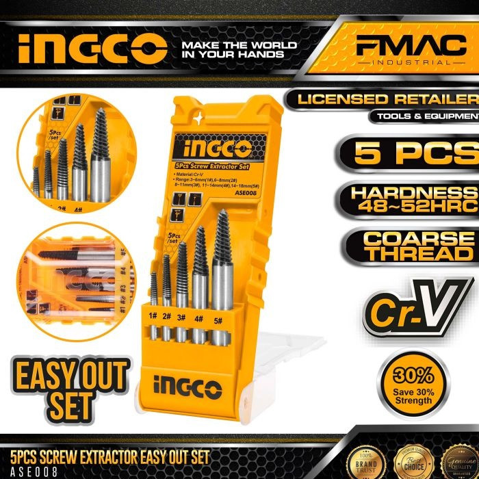 قلاویز چپ گرد اینکو مدل ASE-008-5pcs مجموعه 5 عددی