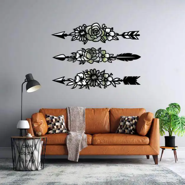 آینه پلکسی گلس مستر راد مدل تیرو کمان و گل مجموعه 3 عددی