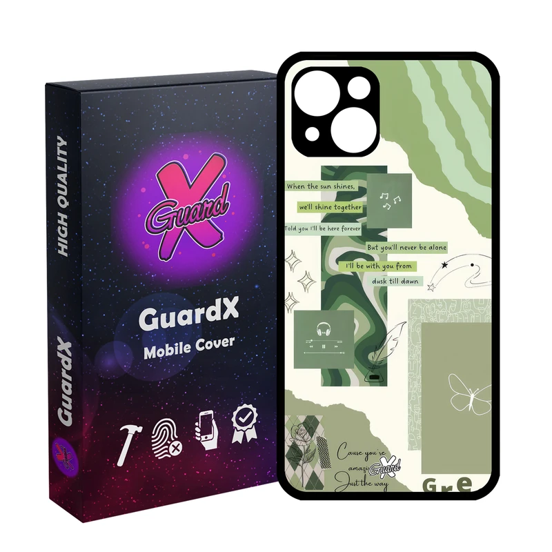 کاور گارد ایکس طرح سبز مدل Glass10650 مناسب برای گوشی موبایل اپل iPhone 13