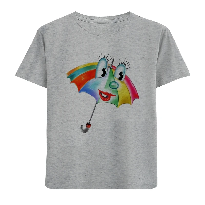 تی شرت آستین کوتاه دخترانه مدل چتر D95